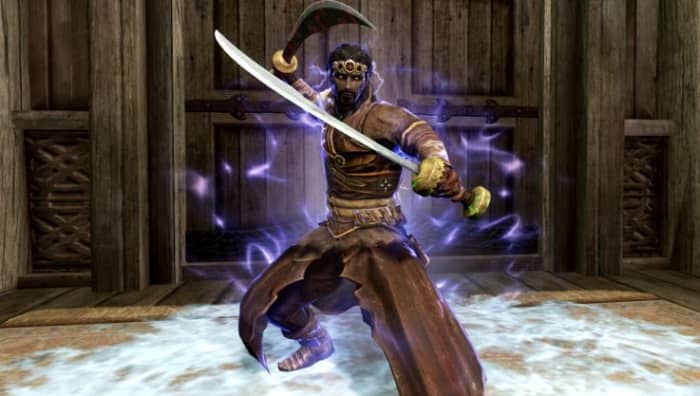 Skyrim dual scimitar Miraak robes lightning storm