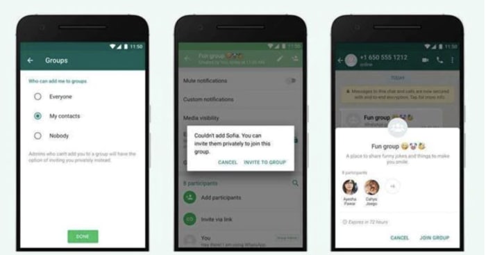 new options for whatsapp group chats