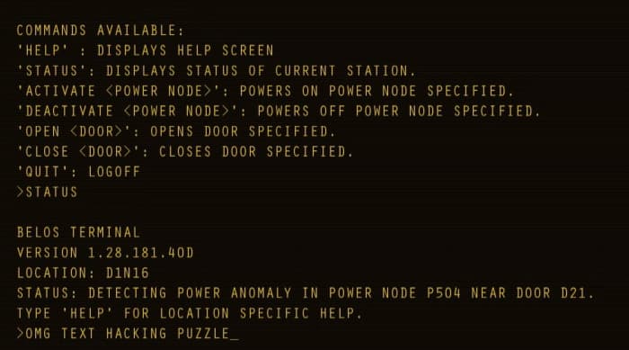 Prominence text hacking puzzle