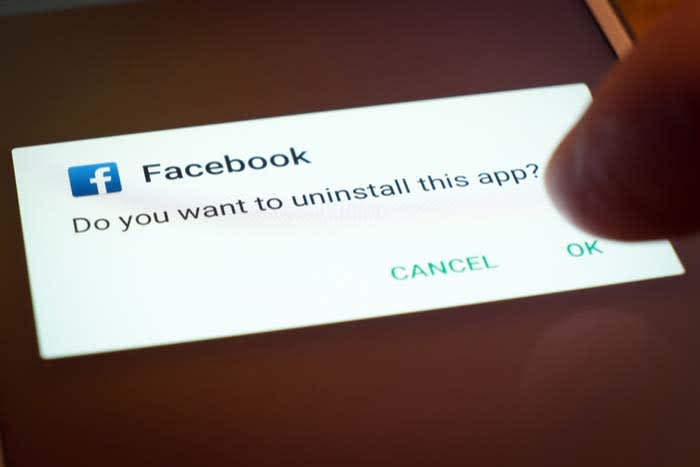 Uninstall facebook
