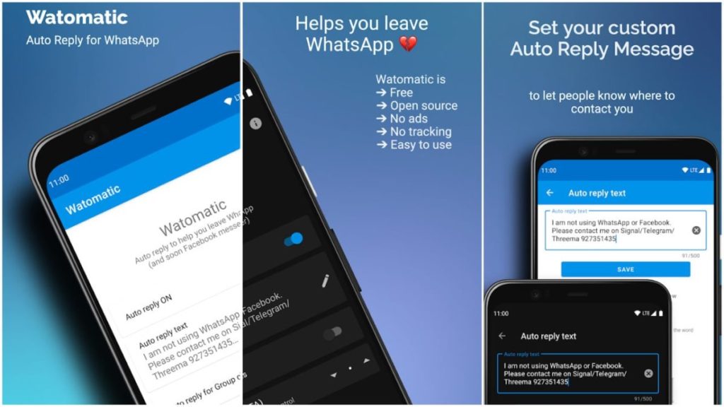 Watomatic Sends Auto Replies For WhatsApp and Facebook