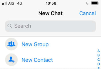 New Contact and New Group on WhatsApp iOS