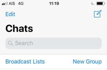 New Chat on WhatsApp for iPhone
