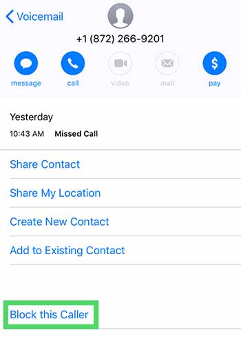 block caller iphone