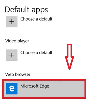 Default browser in Windows 10