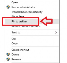Pin to taskbar