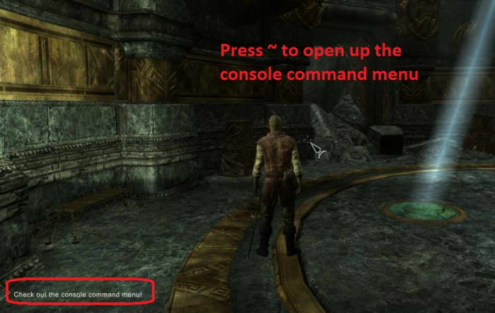 Skyrim console command window