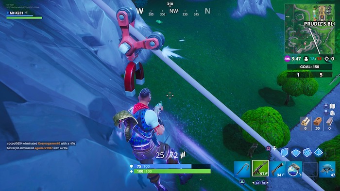 fortnite zipline challenge