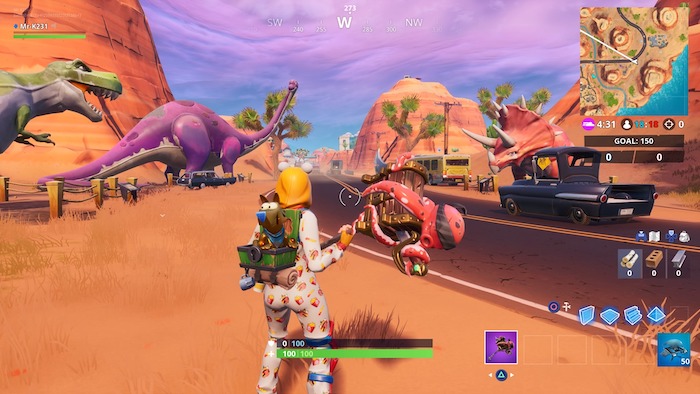 fortnite season 8 week 9 dinosaur dance