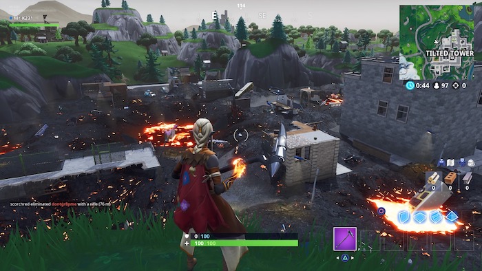 fortnite season 8 tilted towers volcano finale