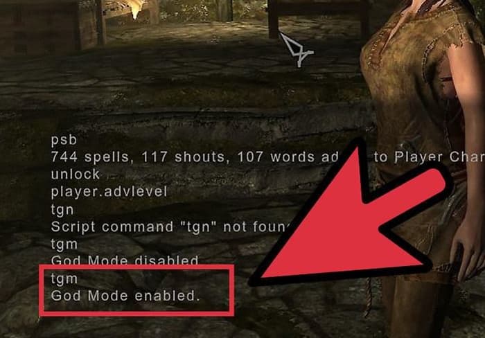Skyrim god mode console command