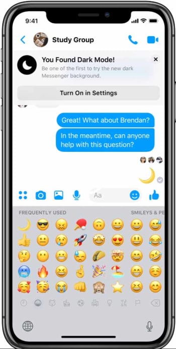 Messenger Dark Mode unlock screenshot