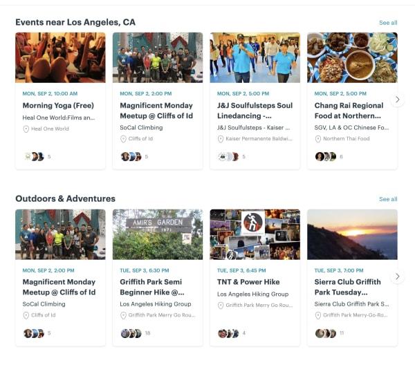 meetup local events