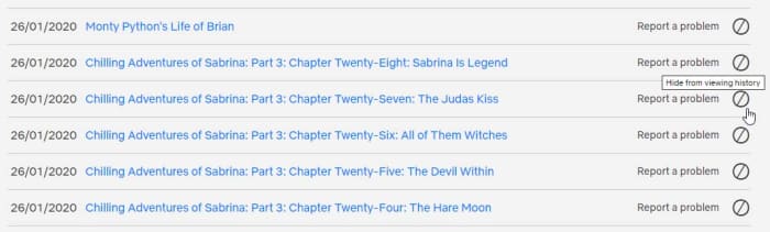 Netflix viewing history