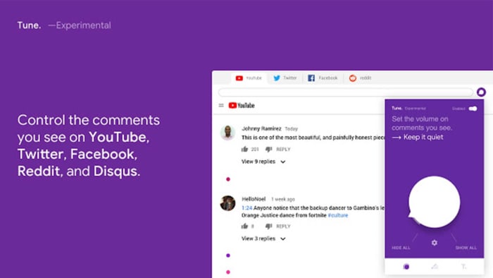 Block out toxic comments with Tune