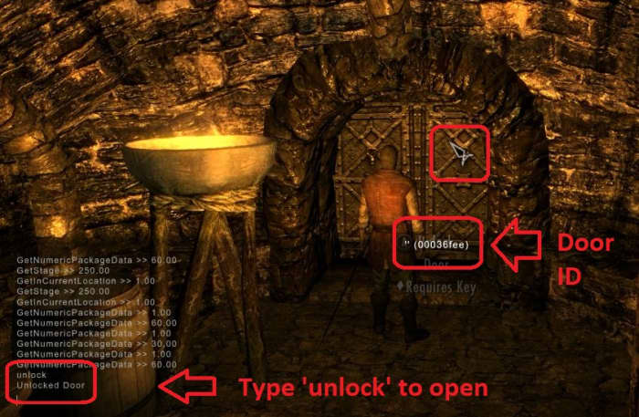 Skyrim unlock door console command