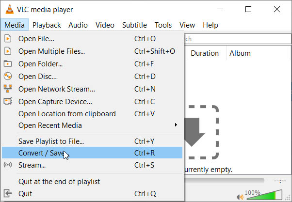 VLC converter MP4