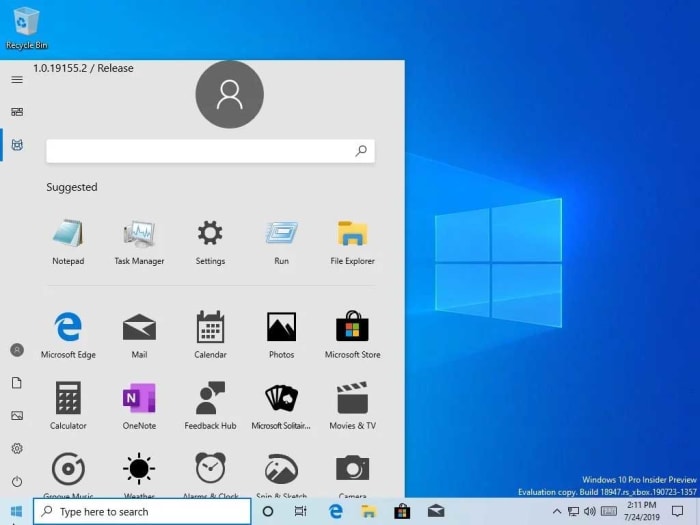 Windows Lite start menu
