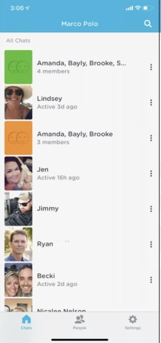 marco polo chat screen