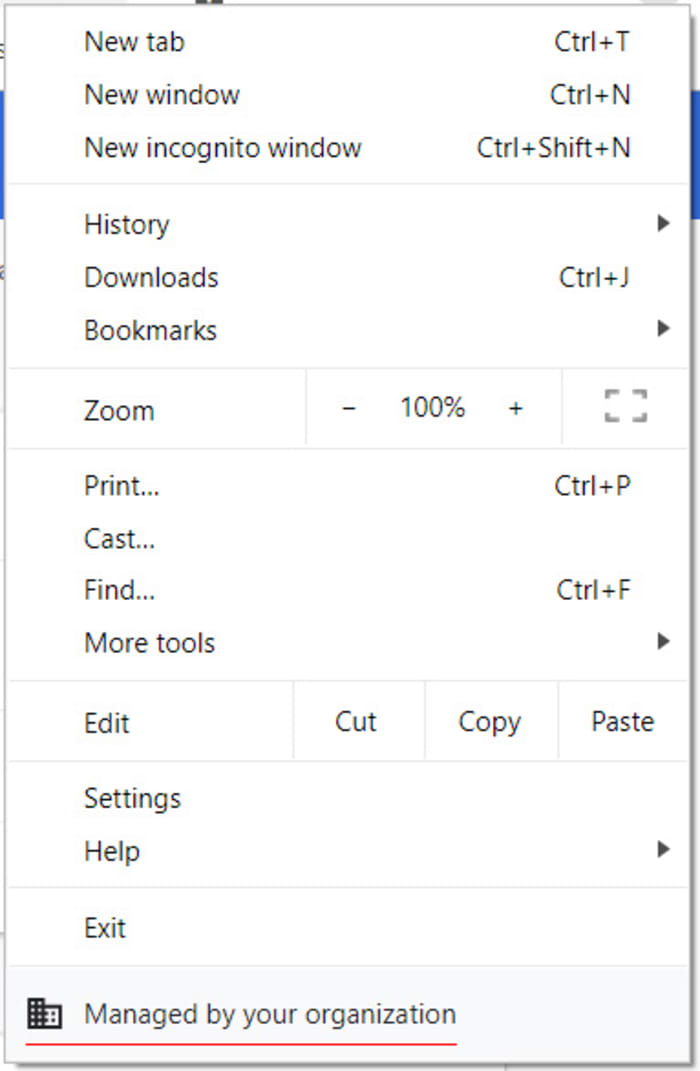 new chrome settings menu message