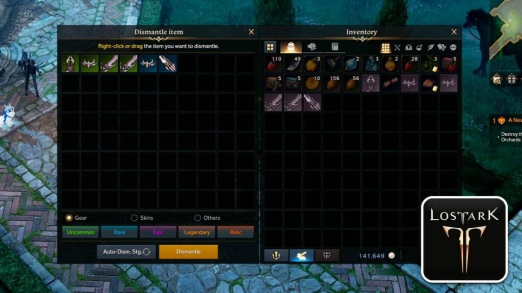 Lost Ark how to dismantle items
