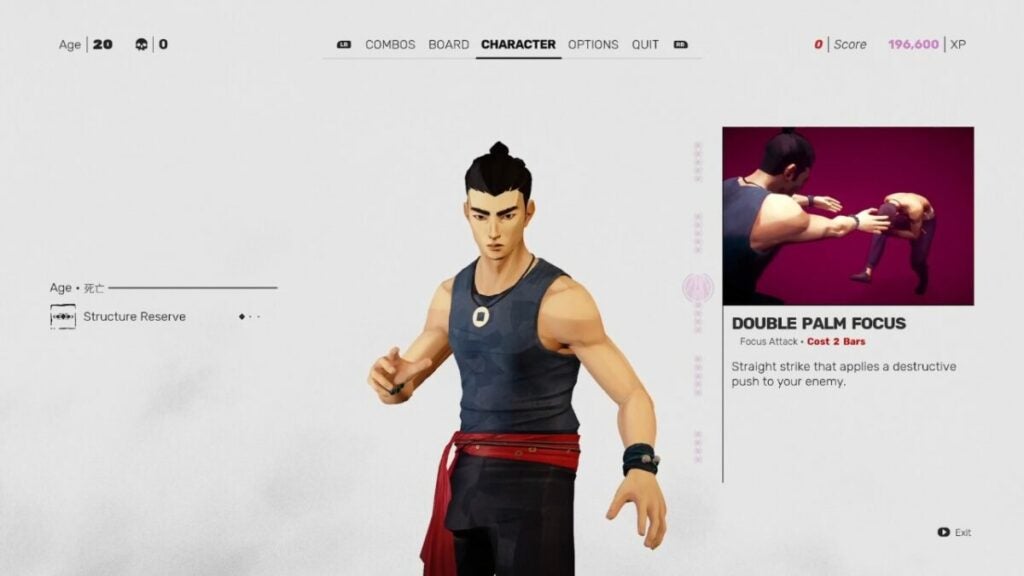 image of the Sifu UI for character skills