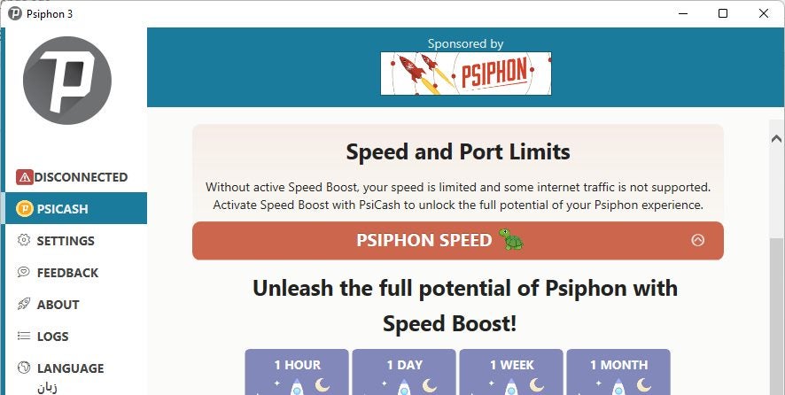 How to stop Psiphon VPN from opening a tab in the browser