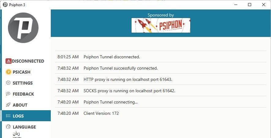 How to stop Psiphon VPN from opening a tab in the browser