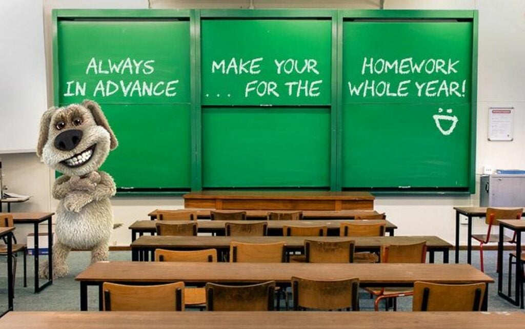 Talking Ben as a chemistry teacher.
