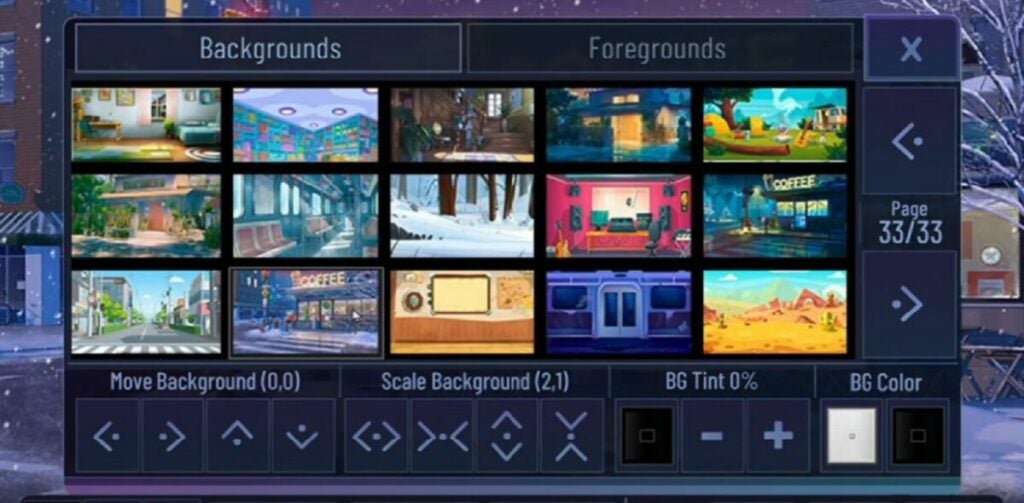 Explore new background options.