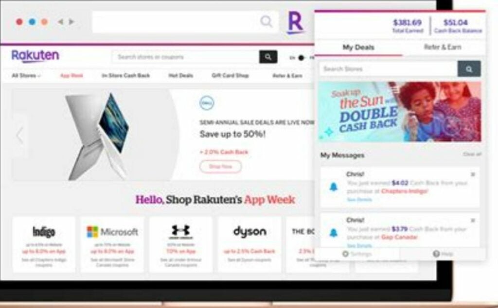 Rakuten offers cash back