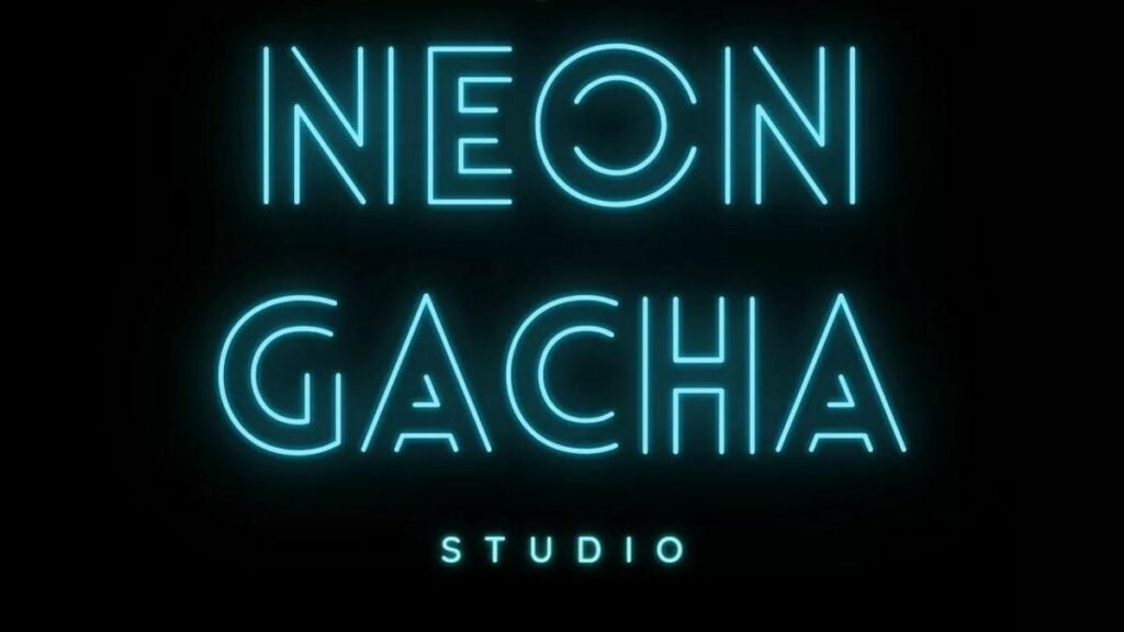 Neon Gacha Studios logo illuminated