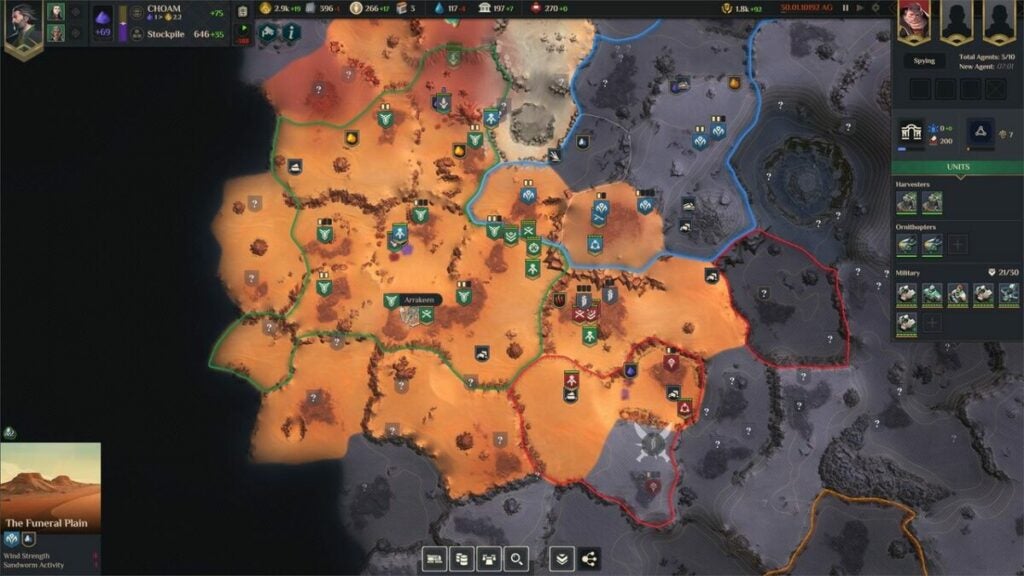 Dune: Spice Wars map