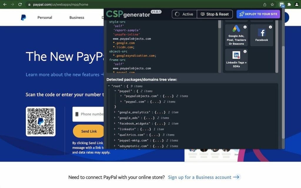 Easily generate a Content Security Policy for a public or internal site