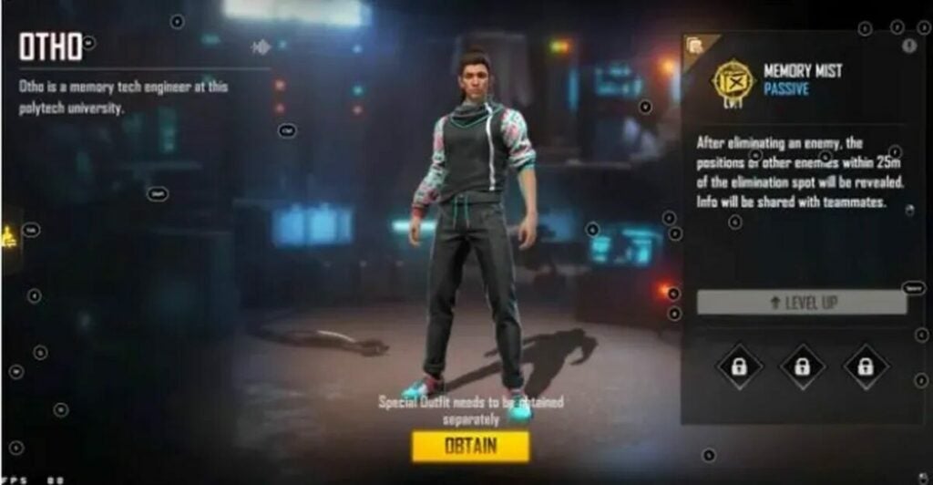 Pantalla de selección de personaje de Otho