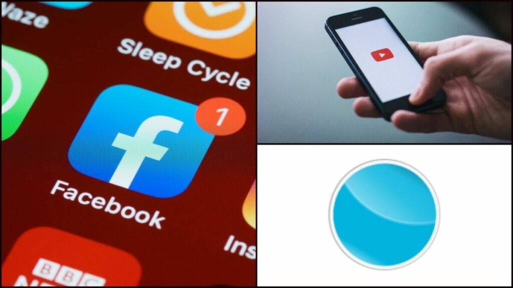image of the Facebook, ClipGrab, and YouTube logos