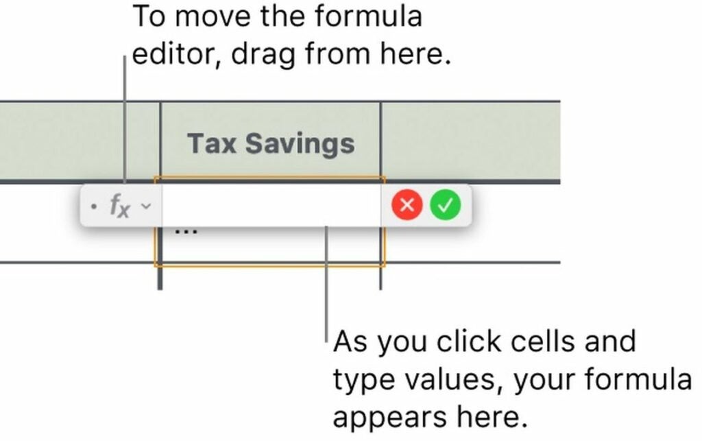 Editing formulas
