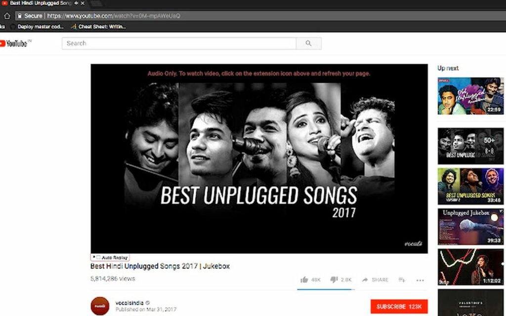 Audio Only Youtube Extension