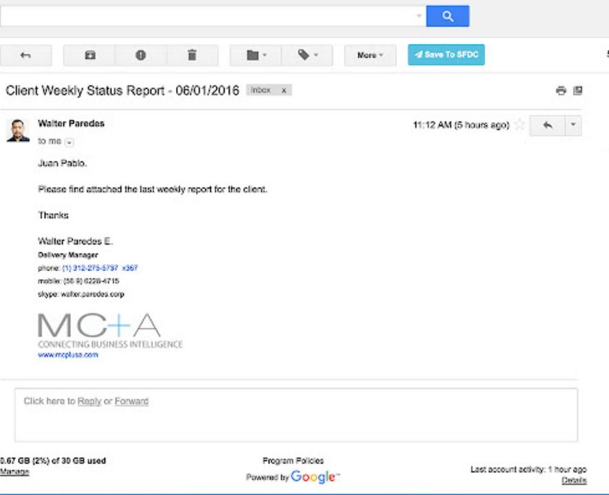 Email integration makes everything easier