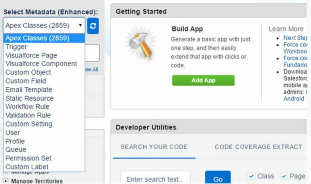 Search for code with enhanced metadata