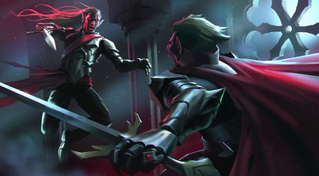 imagen de dos vampiros peleando en V Rising 