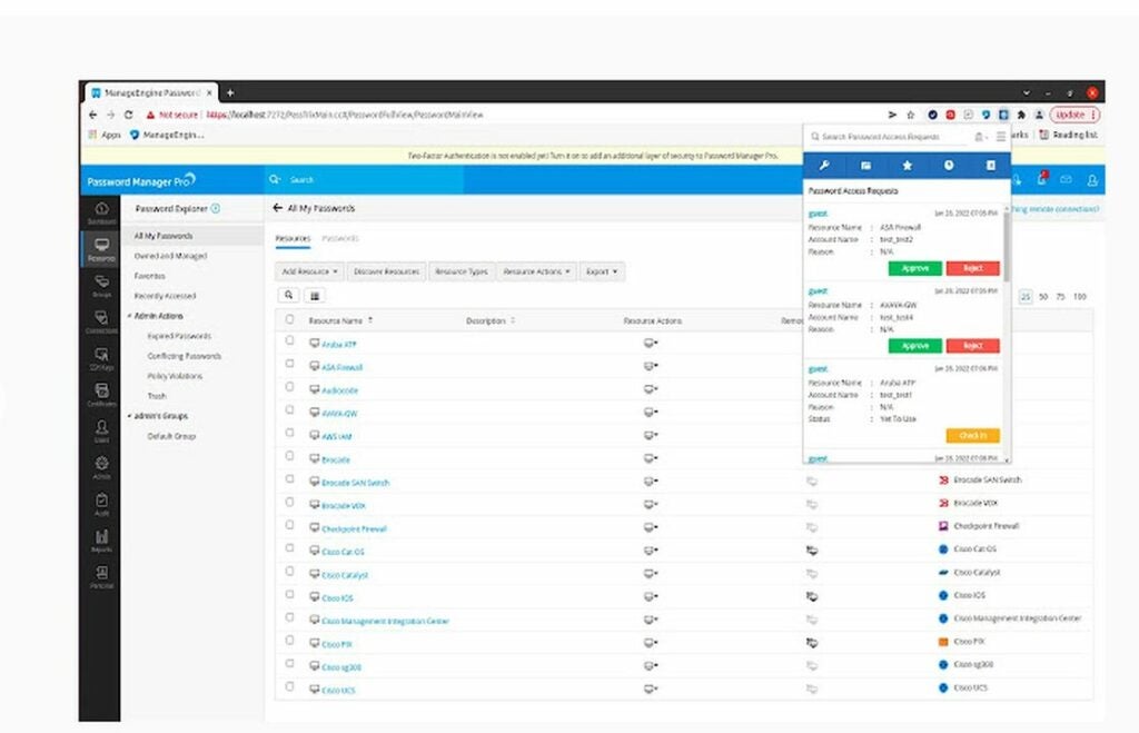 Password Manager Pro stores login details in the cloud