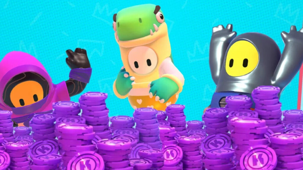 image of Fall Guys characters cheering over in-game currency