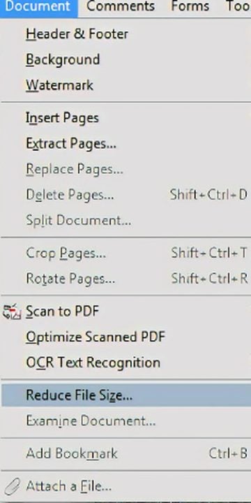 Reduce file size from this drop-down menu.