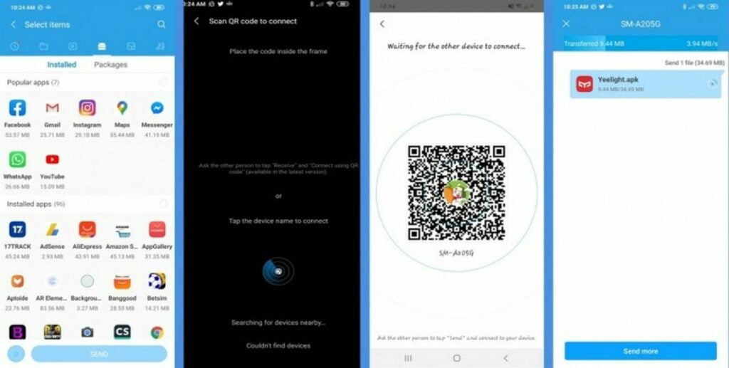 Start a transfer session quickly by using QR codes to link your device