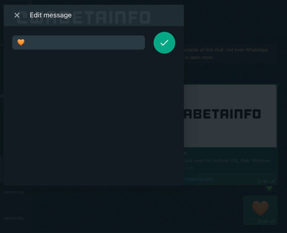 WhatsApp Desktop beta might let you edit your risky messages