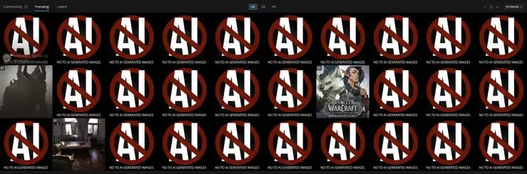 Art community protests to ban AI-generated art
