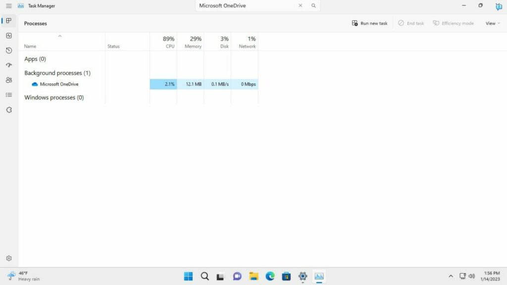 Search in Task Manager