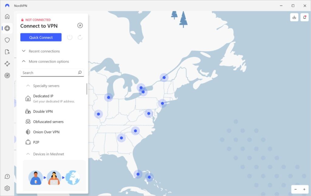 NordVPN connection types