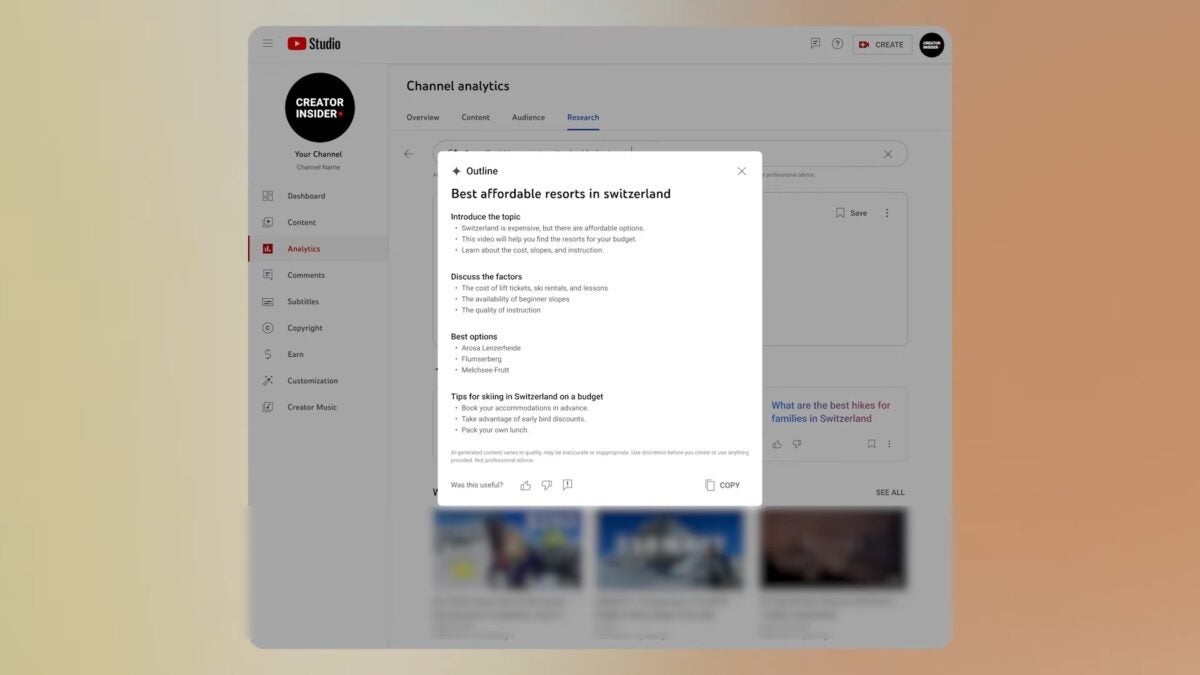 Esta nueva función experimental de YouTube permite a los creadores generar ideas para vídeos gracias a Gemini